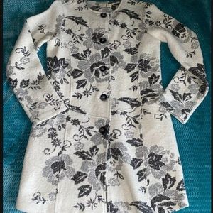 Lucy & Laurel Floral Coat Anthropologie-Size Med